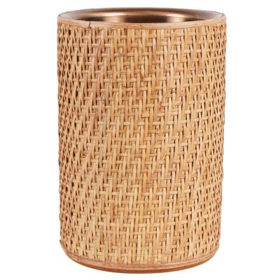 Rattan Antique Gold Tall Wine Cooler